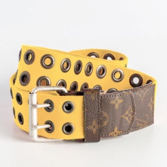 Upcycled Louis Vuitton Yellow Belt - Picture 1 of 6